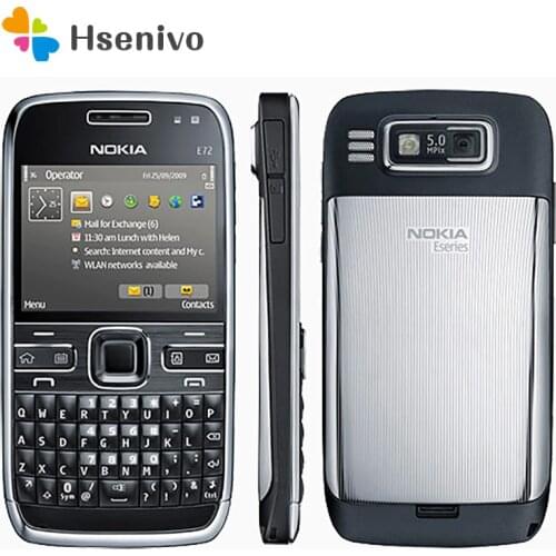 Nokia E72 refurbished-Original Nokia E72 Mobile Phone 3G Wifi GPS 5MP Black Unlocked E Series & One year warranty