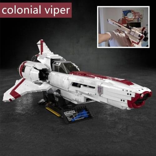 Buildmoc Battle Galactica Colonial Viper MKII MOC-9424 Building Blocks Bricks DIY Kids for Toys Gifts Birthday Anime Figure Boys