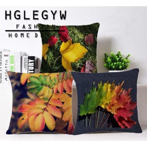 Autumn Leaves Pillow Case Throw Pillowcase Cotton Linen Printed Pillow Covers For Office Home Textile