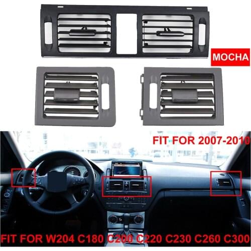 Car AC Front Left / Right Central Air Conditioner Vent Grille W204 Panel Cover Mocha For Benz C-Class C180 C200 C220 C260 C300