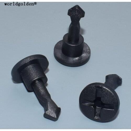 Worldgolden 100pcs plastic clip Nylon Black Hood Fender Retainer for VW#LN90801101
