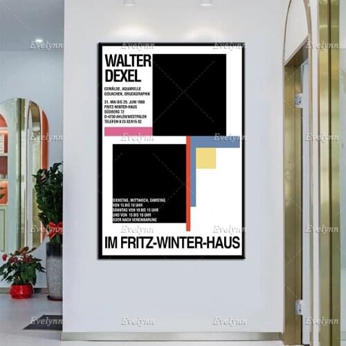 Exhibition Poster Walter Dexel Paintings Watercolors Gouaches Prints 1980 ModernHome Decor Prints Wall Art Canvas Modular Gift