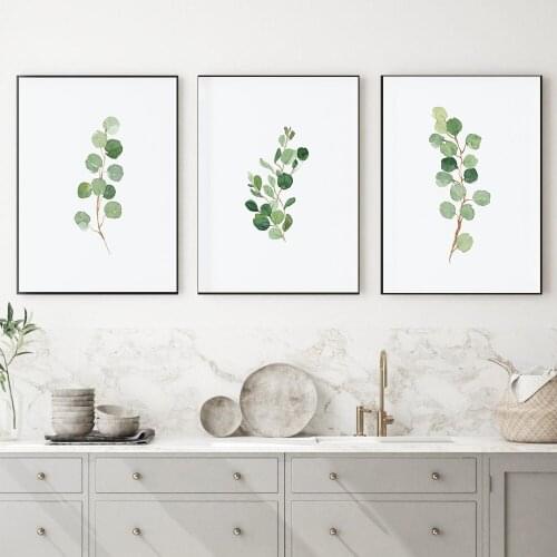 Botanical Eucalyptus Leaves Wall Art Canvas Painting Green Plant Nordic Greenery Nursery Posters and Prints Home Decoration
