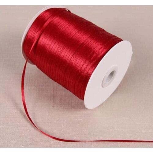 REDJCK 20/50/100 Yards\lot 3 mm Width Satin Ribbon DIY Material Polyester Webbing Ribbons For Gift Box Wedding Party Decoration