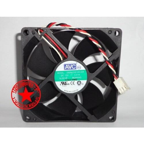 AVC DS09225S12H-034 Server Fan DC 12V 0.41A 92x92x25mm 3-wire
