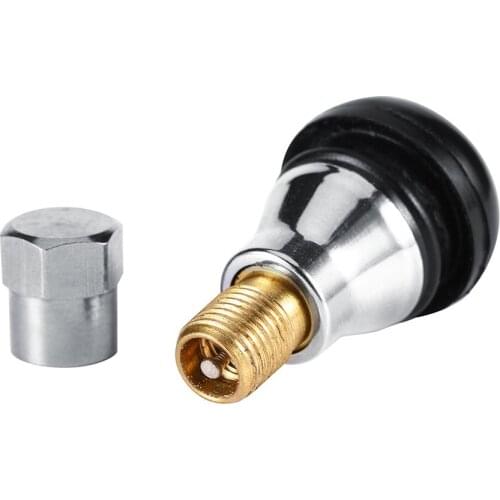 Car-Styling TR412AC Chrome Alloy Tubeless Rubber Wheel Tyre Valve & Caps For Car For Motorcycle New