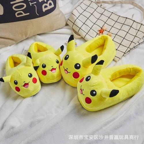 Slippers Children Plush Home Slippers Winter Warm Cotton Shoes Anime Stich Cosplay Shoes Kids Slippers Family Kids Slippers