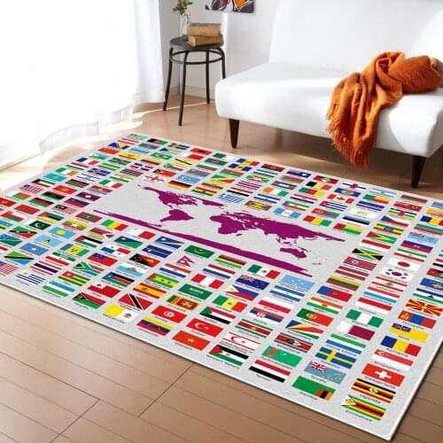 Pacific World Map Flag Geometric Carpet Bedroom Room Bedside Blanket Rug for Living Room Cloakroom Carpet Bedroom Decor