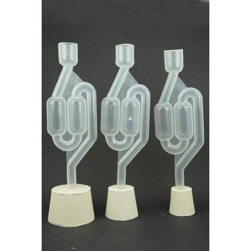 （Pack of 3 ）Twin Bubble Airlock Vent S-Bubble home brew Fermenter Wide air lock & Bung Stopper Gum Rubber for Beer Wine Cider Me