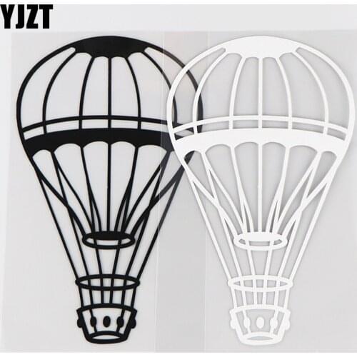 YJZT 9.5×15.5CM Delicate Hot Air Balloon Beautiful Vinyl Decal Romantic Car Sticker Black / Silver 10A-0431