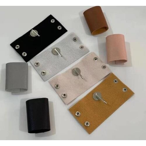 Vintage Ponytail Circle Holder PU Leather Snap Ring Hairpin Long Hair Tie Korean Simple Elegant Hair Styling Hair Accessories