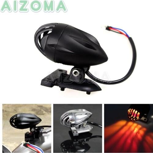 Vintage Motorcycles 12v 23/8W Aluminum Tail Lights Integrated For Harley Road King 883R 883N Sportster Grille Cover Taillamp