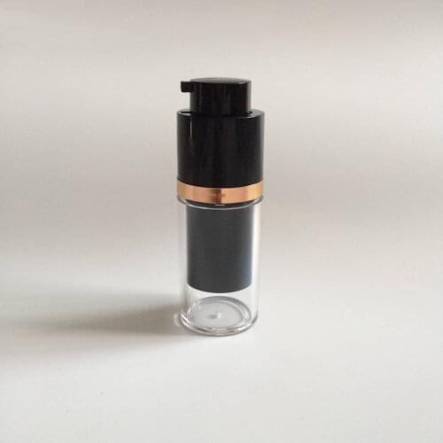15ml rotate airless bottle with black pump gold line for lotion/emulsion/foundation/serum/skin care cosmetic packing