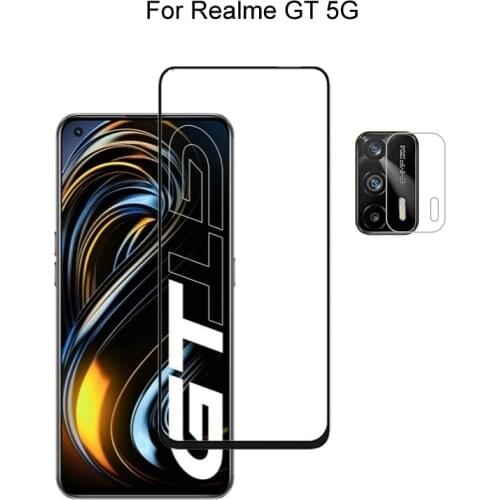 For Realme GT 5G Screen Protector Protective Tempered Glass Full Cover Explosion Proof & Camera Lens Film
