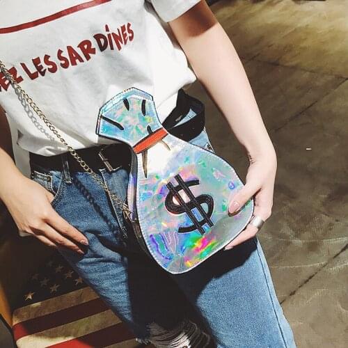 New design creative embroidery laser purse shape ladies shoulder bag chain handbag flap crossbody messenger bag pouch