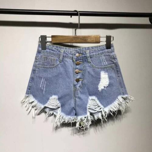 Female fashion casual summer cool women denim booty Shorts high waists fur-lined leg-openings Plus size sexy short Jeans