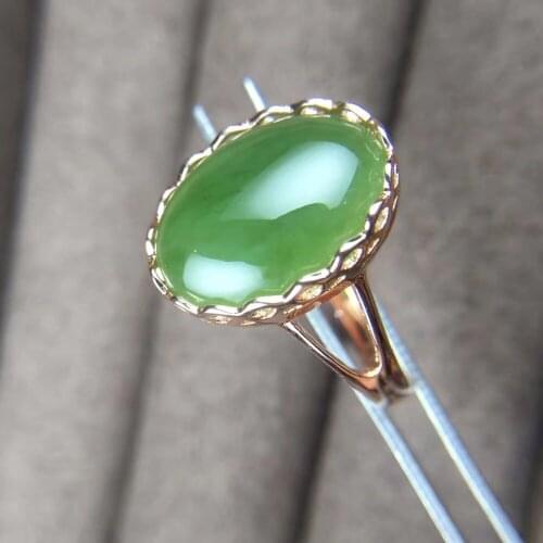 Natural green jasper gem Ring Natural gemstone Ring 925 sterling silver Retro identity Elegant lovely lace women party Jewelry
