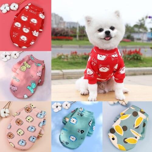 Cute Print Small Dog Hoodie Coat Winter Warm Pet Clothes New Cartoon for Chihuahua Two-legged Sweatshirt Puppy Cat Sweater