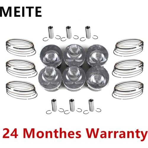 03H198151 03H107066N 03H107065C Engine Pistons+Piston Rings Set For VW Atlas CC Passat Touareg AUDI Q7 03H198151B 03H198151D