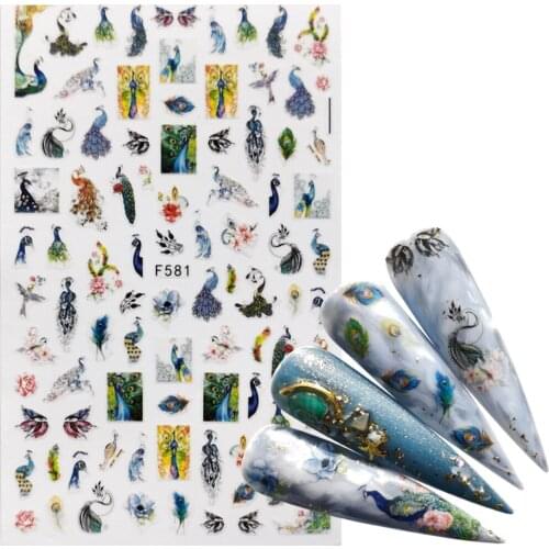 1pcs Comic Adhesive 3D Nail Sticker Foil Decals For Nails Sticker Cartoon Image Nail Art Decorations Designs Accessories