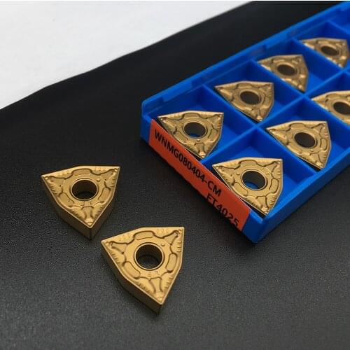 10PCS WNMG080404 CM FT4025 Carbide Inserts Lathe Cutter Machining Steel Parts External Turning Tool Carbide Insert Turning Tool