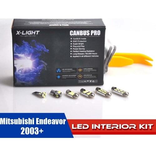 10x Canbus Pro Xenon White Premium LED Interior Light Kit for 2003 - Present Mitsubishi Endeavor with install tool 5630SMD