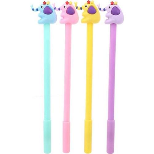 2pc Cute Elephant Gel Pen Cartoon Office School Supplies Stationery Black Carbon Ink Signature Water Pen Kawaii Elephant Pen