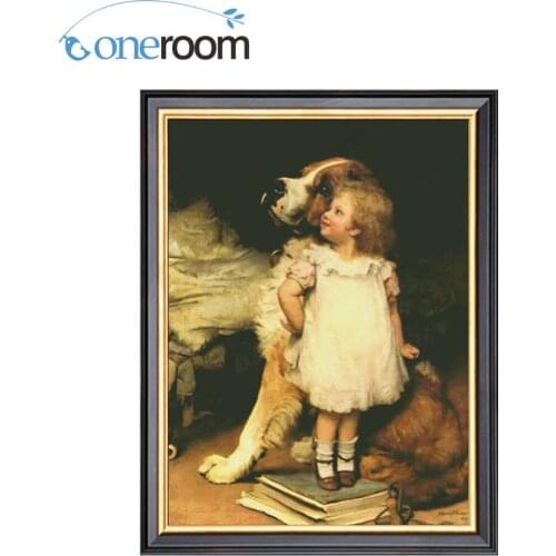 43-59 Needlework Craft Home decor Higher Quality Counted Cross Stitch Kit Set DIY Oil painting 14 ct Girl with dog