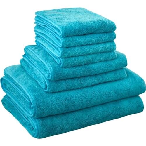 8Pc Microfiber bath towels for child/adults Bathrobes Beach towel birthday gifts handkerchief face small towels Square rectangle
