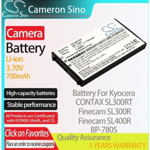 CameronSino Battery for Kyocera CONTAX SL300RT Finecam SL300R Finecam SL400R fits Kyocera BP-780S camera battery 700mAh 3.70V