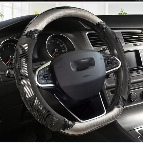 D Shape Car Steering Wheel Cover PU Leather for Golf K3 POLO JATTA Suzuki Swift Nissan Rogue 2017-2020 Geely Atlas Emgrand EC7