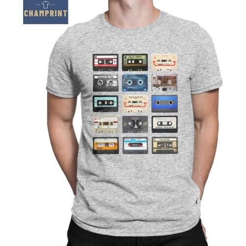 Men Music Radio Tape T Shirt 100% Cotton Clothes Awesome Short Sleeve Round Neck Tees Gift Idea T-Shirts