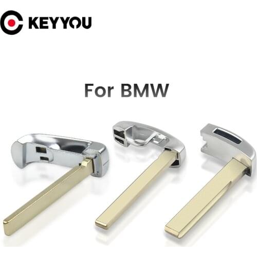 KEYYOU Emergency Uncut Insert Blank Key Blade Smart Remote Key Replacement Fit For BMW MiNi 3 5 6 7 series X5 X6 New 5 7 Series