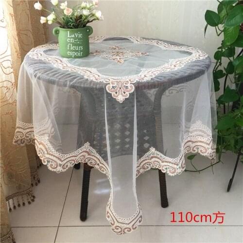 Brown lace Elegant Embroidery Table Runner Pastoral Fabric Tea tablecloth, Luxury Table mat table Cover for decoration