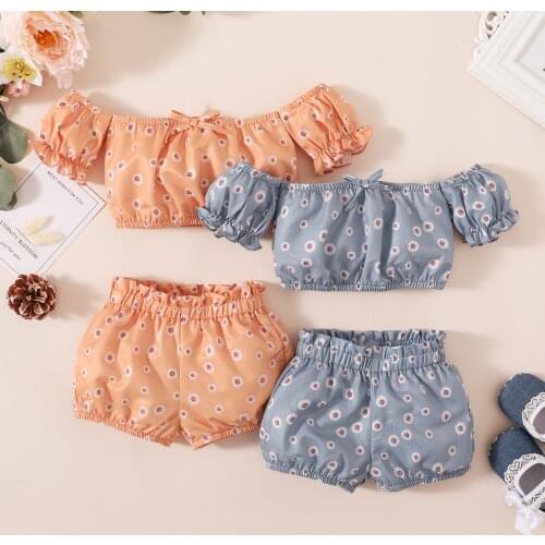 PatPat New Summer 2pcs Baby Girl Short-sleeve Floral sets