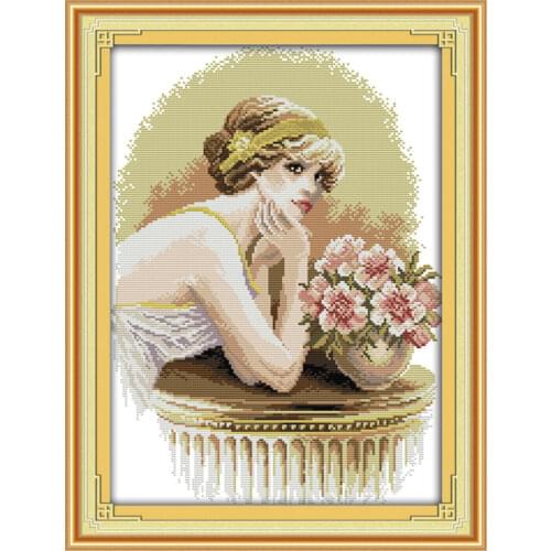 Noblewoman cross stitch kit beauty people count pre-printed 18ct 14ct 11ct hand embroidery DIY handmade needlework supplies bag