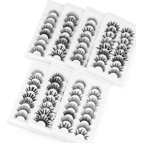 2020 New 8 pairs/Pack Mixed Styles 3D Mink Lashes Natural Wispy Criss-cross Fluffy Eyelash Soft Handmade Cruelty-free Lashes