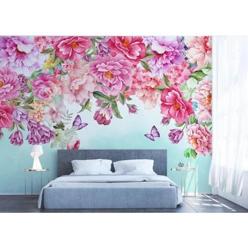 Custom stereoscopic 3d wallpaper living room bedroom photo wall paper Rose butterfly photo print wallpaper home decor 3d