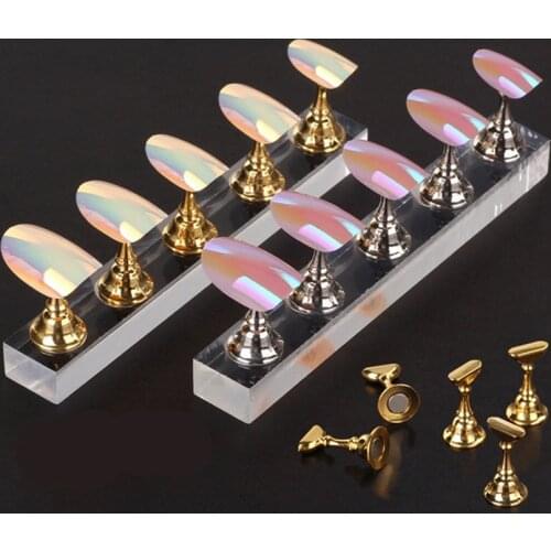 Nail Practice Train Display Stand False Nail Tip Rest Holder Magnetic Manicure Crystal Nail Art Polish Display Manicure Tools