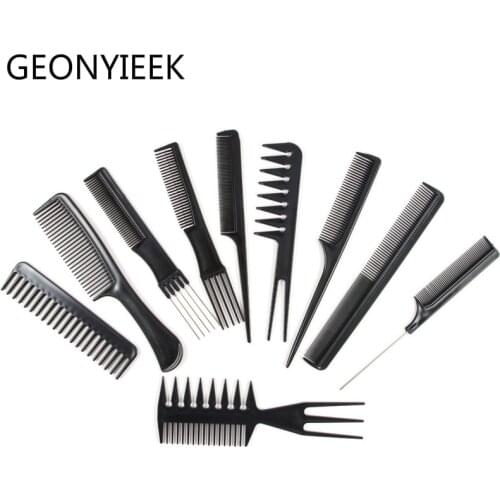 10pcs/Set Professional Hair Brush Comb Salon Barber Anti-static Hair Combs Hairbrush Hairdressing Combs Styling Tools Hair Care