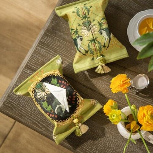 Deluxe Jungle Monkey Green Tissue Holder Velvet Tissue Box Paper Roll Napkin Holder Decoration for Car Tissue Box Home Desk