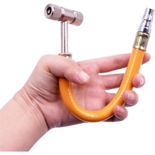 T Shaped Dual Foot Air Chuck Hose Barb Plate Tire Inflating Pin Bicycle Scooter Packaging Quantity Air Chuck x 1