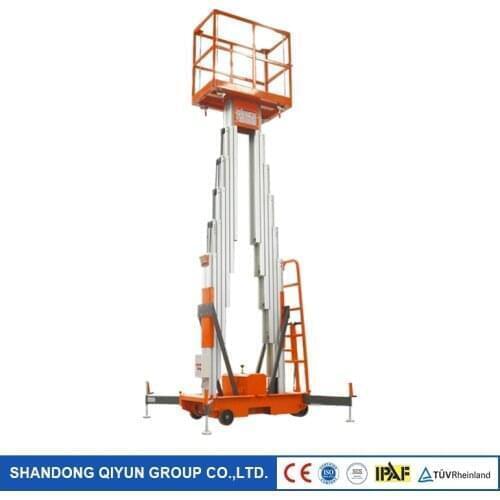 Qiyun 6M DC/AC Vertical Manual Double Masts Aluminum Alloy Lift for Aerial Working with Good Quality