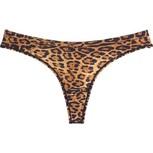 Women Leopard Rose Sexy Cotton G String Leopard Thongs Low Waist Sexy T Panties Flower Briefs Ladies Seamless Tanga Underwear