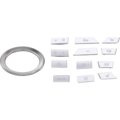 1X for BMW E34 E30 E60 E36 E39 E46 E30 Steering Wheel Circle Covers & 12Pcs Abs Air Conditioner Buttons Sequins Cover