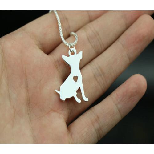 1PCs fashion cute Chihuahua necklace metal cartoon dog pendant jewelry golden colors plated