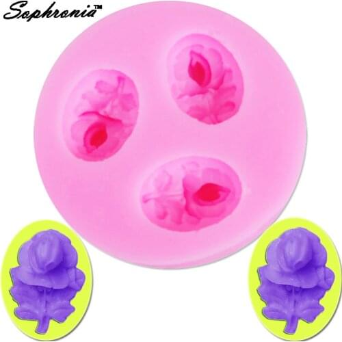 Sophronia 1pcs UV Resin Mini Rose Bud Silicone Mold Resin Pendant Molds For DIY Intersperse Decorate Making F1081