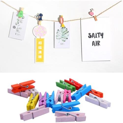 20-50Pcs 25/35/45mm Colorful Wooden Sewing Clips Crafting Binding Knitting Safety Photo Clips for Crocheting Needlework Tool DIY