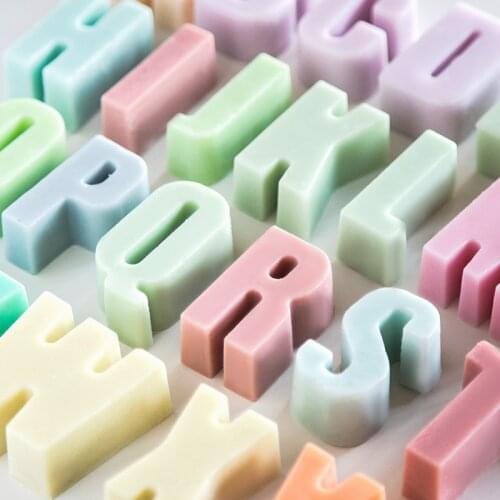 26 Alphabet Capital Letters Candle Silicone Chocolate Mold Candy Bar Soap Pan Cake Decorating Baking Tools Fondant Molds