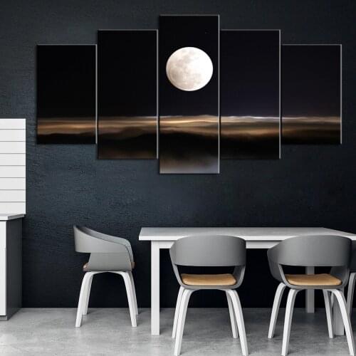 5 Piece Decorative Painting Poster New Fashion Office Home Mural Clouds from the moon above Art Scenery Painting Wholesale